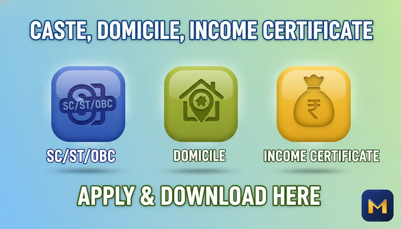 जाति, निवास, आय प्रमाण पत्र: ऑनलाइन आवेदन और डाउनलोड करें | Sarkari Certificate Apply