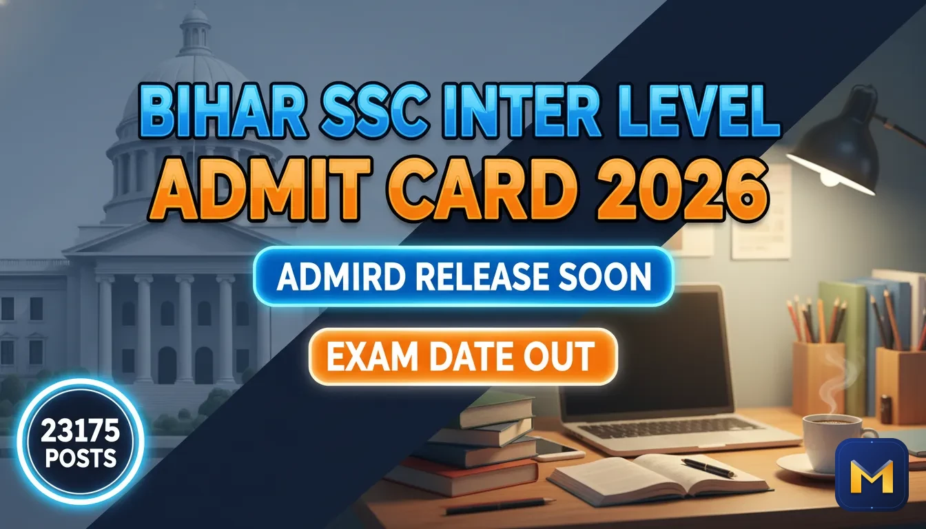 बिहार SSC इंटर लेवल एडमिट कार्ड 2026 जल्द जारी: 23175 पदों के लिए परीक्षा तिथि घोषित!